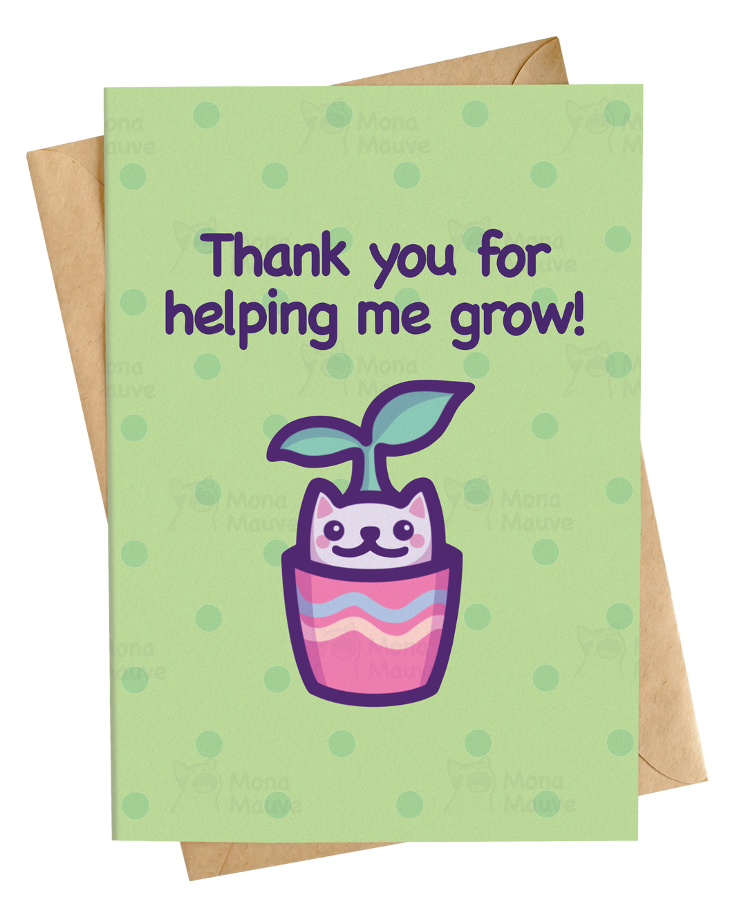 Thank You for Helping Me Grow! | Cute Cat Thank You Card