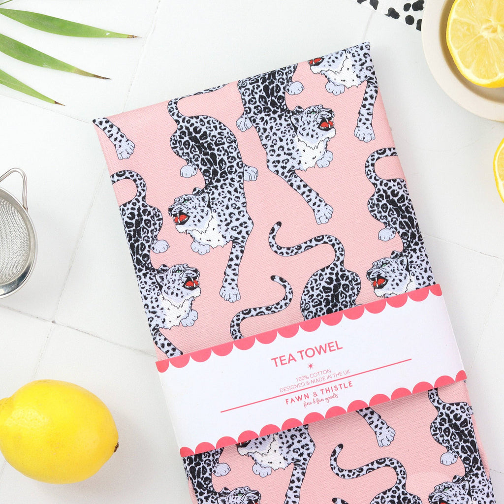 Prowling Leopard Print Tea Towel | 100% Cotton Dish Towel