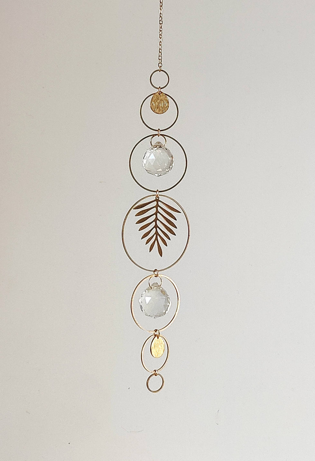 GAÏA • Brass & glass crystal suncatcher