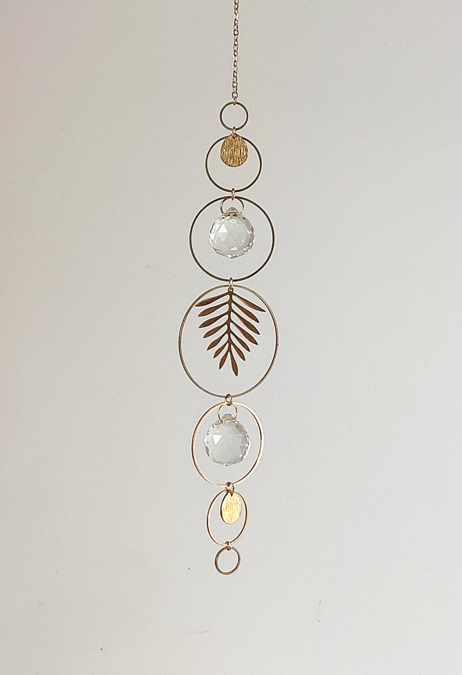 GAÏA • Brass & glass crystal suncatcher