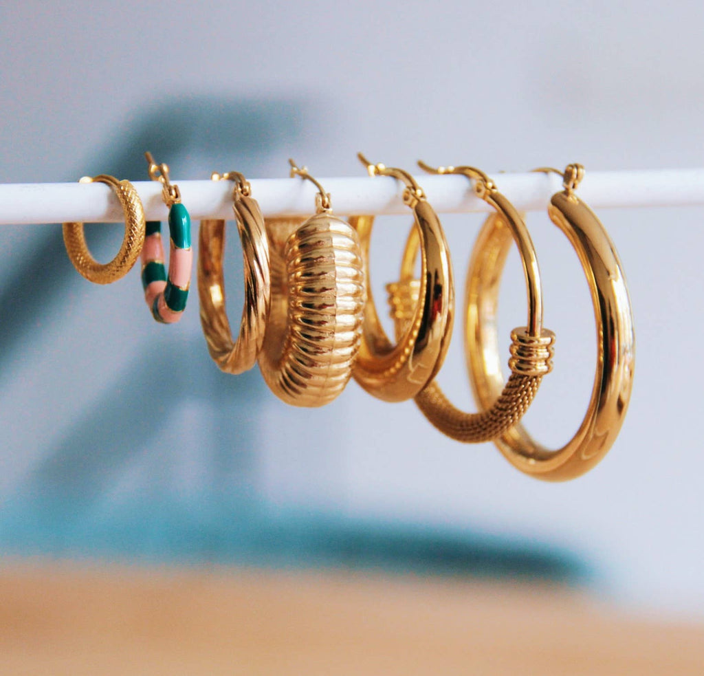 Earrings wide gold