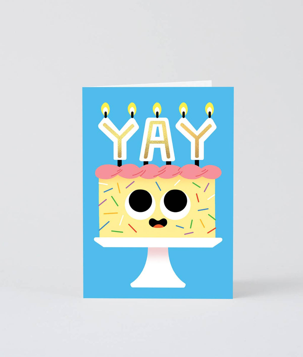 YAY Birthday Cake Greetings Card