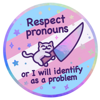 Holographic Respect Pronouns Vinyl Sticker
