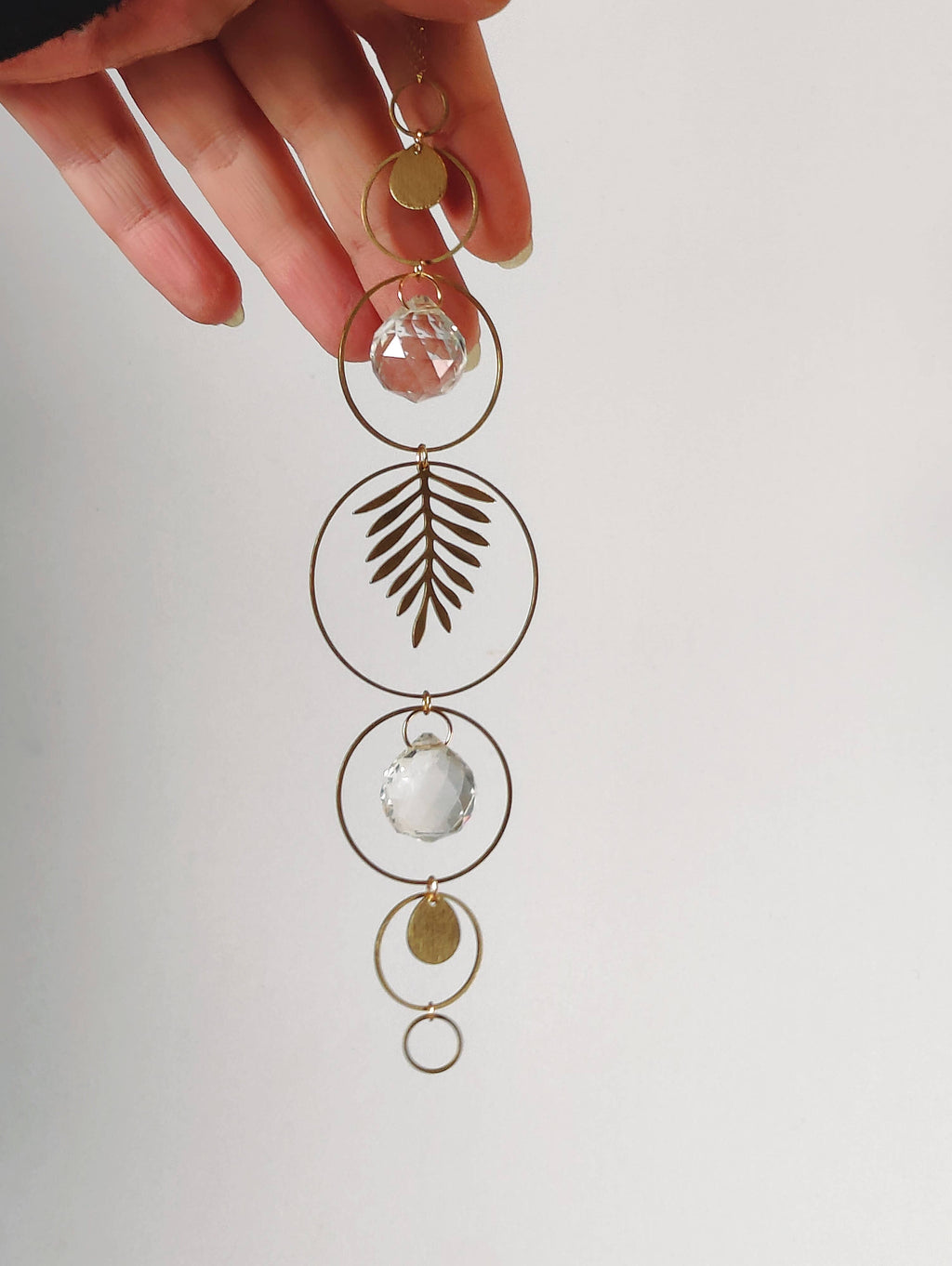GAÏA • Brass & glass crystal suncatcher