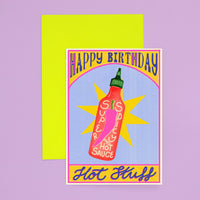 Happy Birthday Hot Stuff Card | Hot Sauce | Food Bday Card