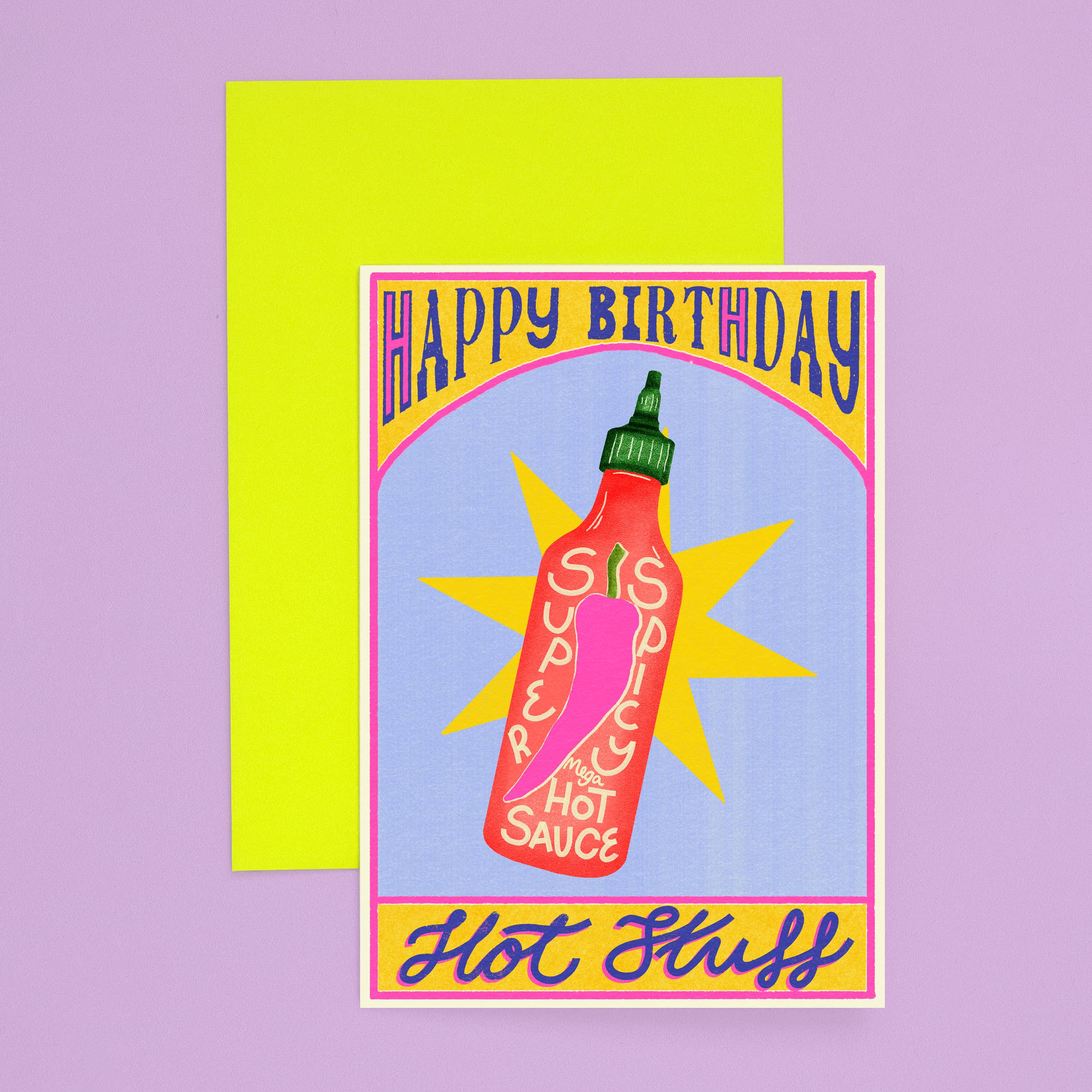 Happy Birthday Hot Stuff Card | Hot Sauce | Food Bday Card
