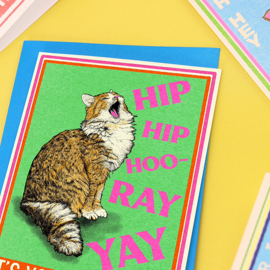 Hip Hip Hooray Cat Birthday Card |