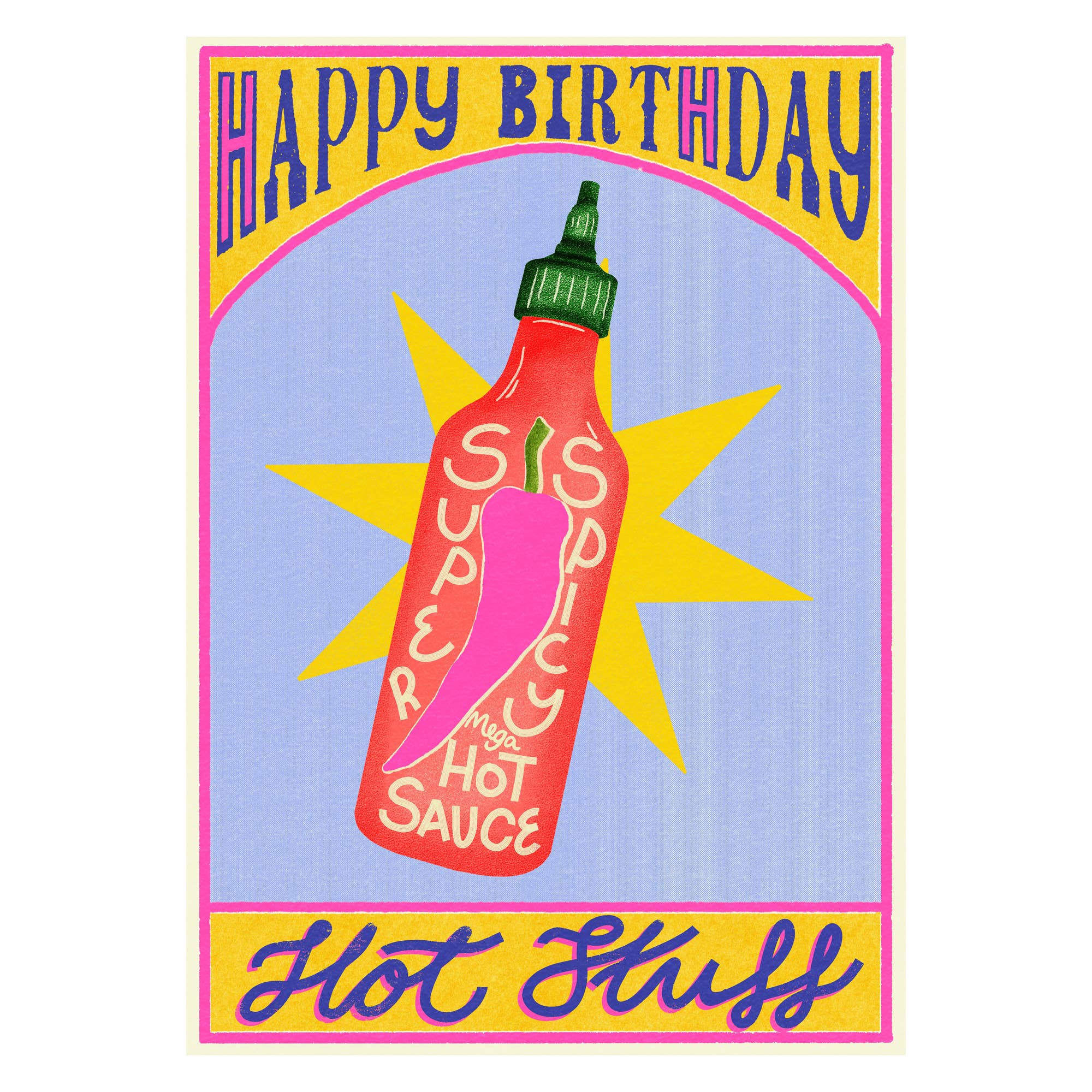 Happy Birthday Hot Stuff Card | Hot Sauce | Food Bday Card