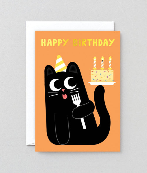Card Birthday Cat Cake