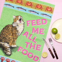 Feed The Cat Tea Towel | 100% Cotton Dish Towel