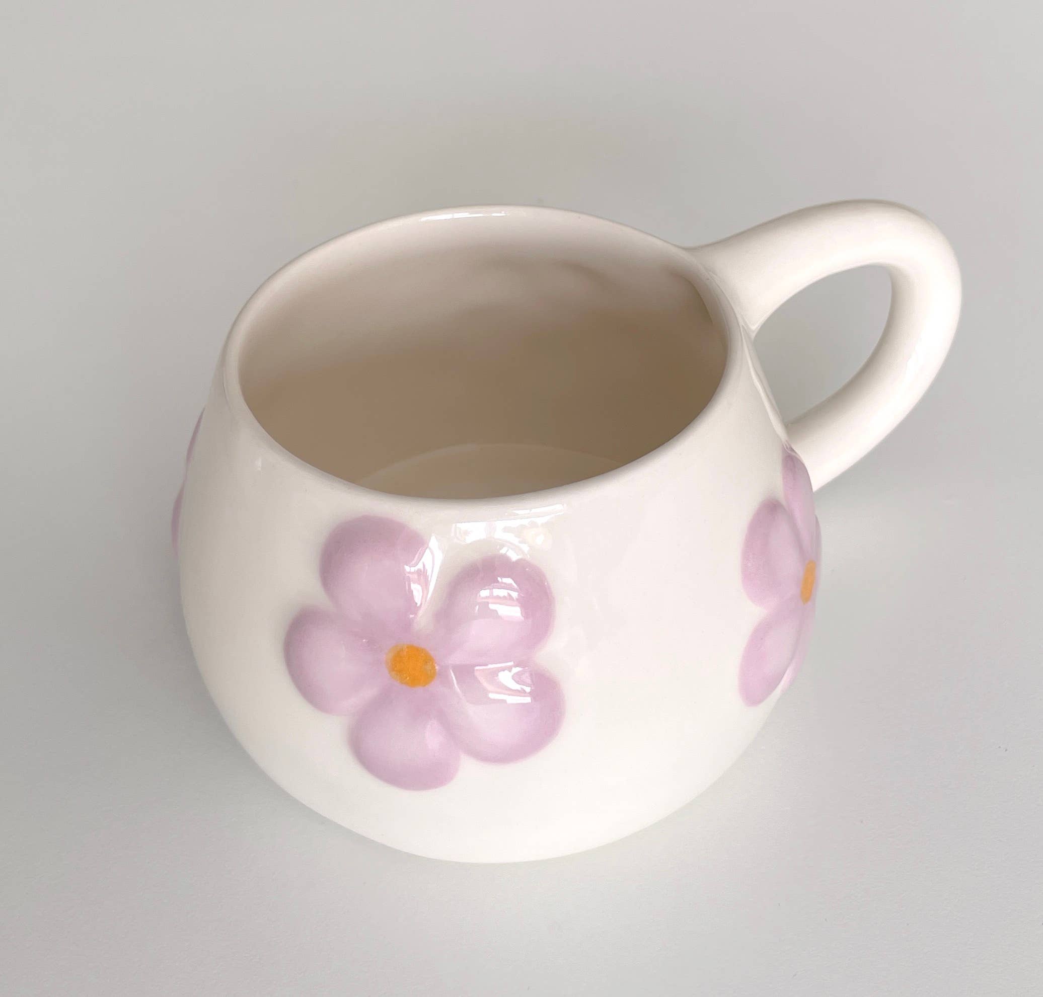 Blomma Mug – Handmade Ceramic Flower Cup (300 ml): Violet mug