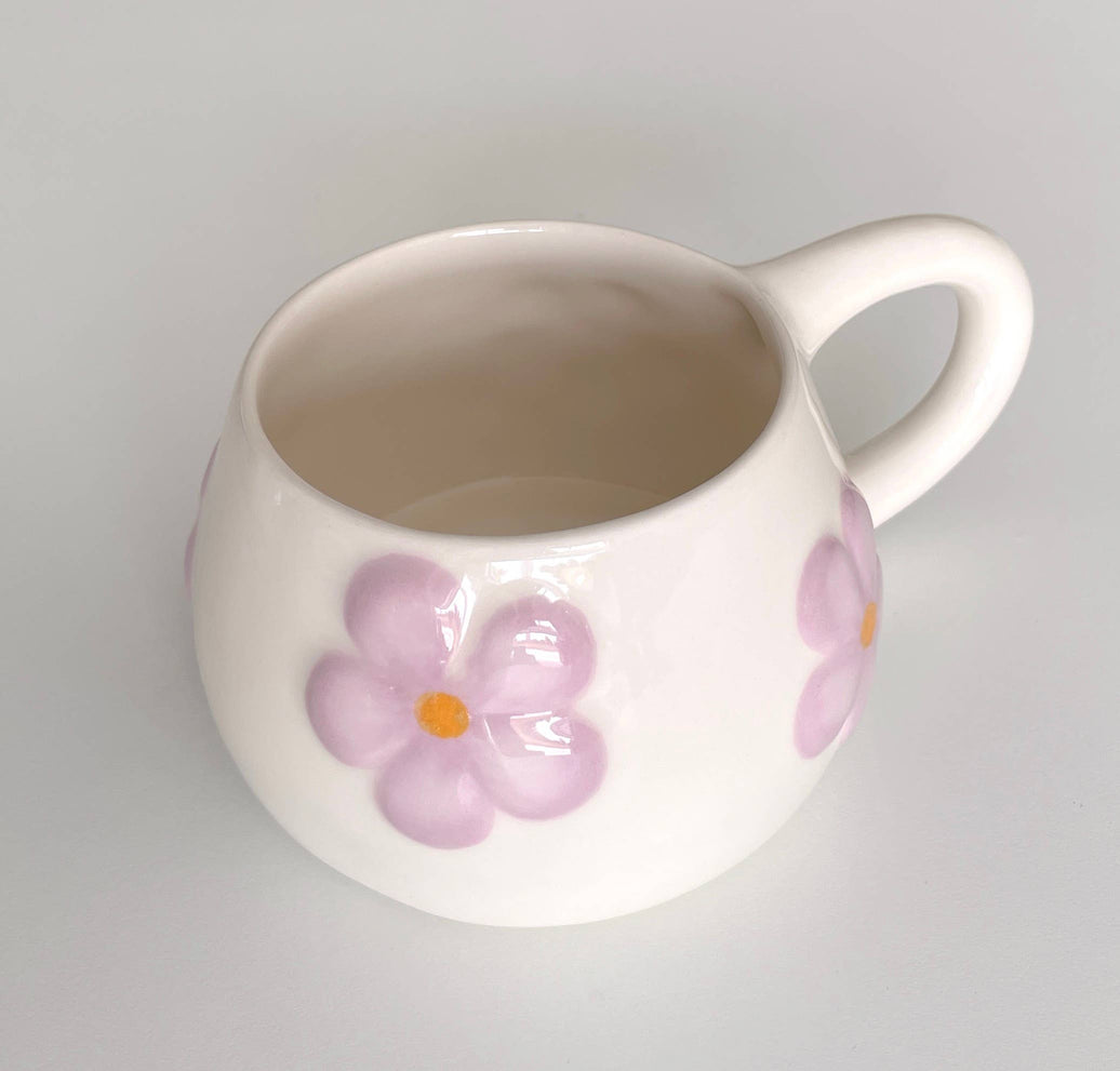 Blomma Mug – Handmade Ceramic Flower Cup (300 ml): Violet mug