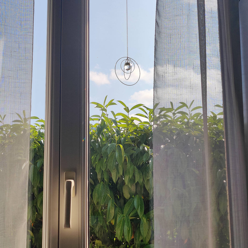 GALAXY • Brass and glass crystal suncatcher: 50cm