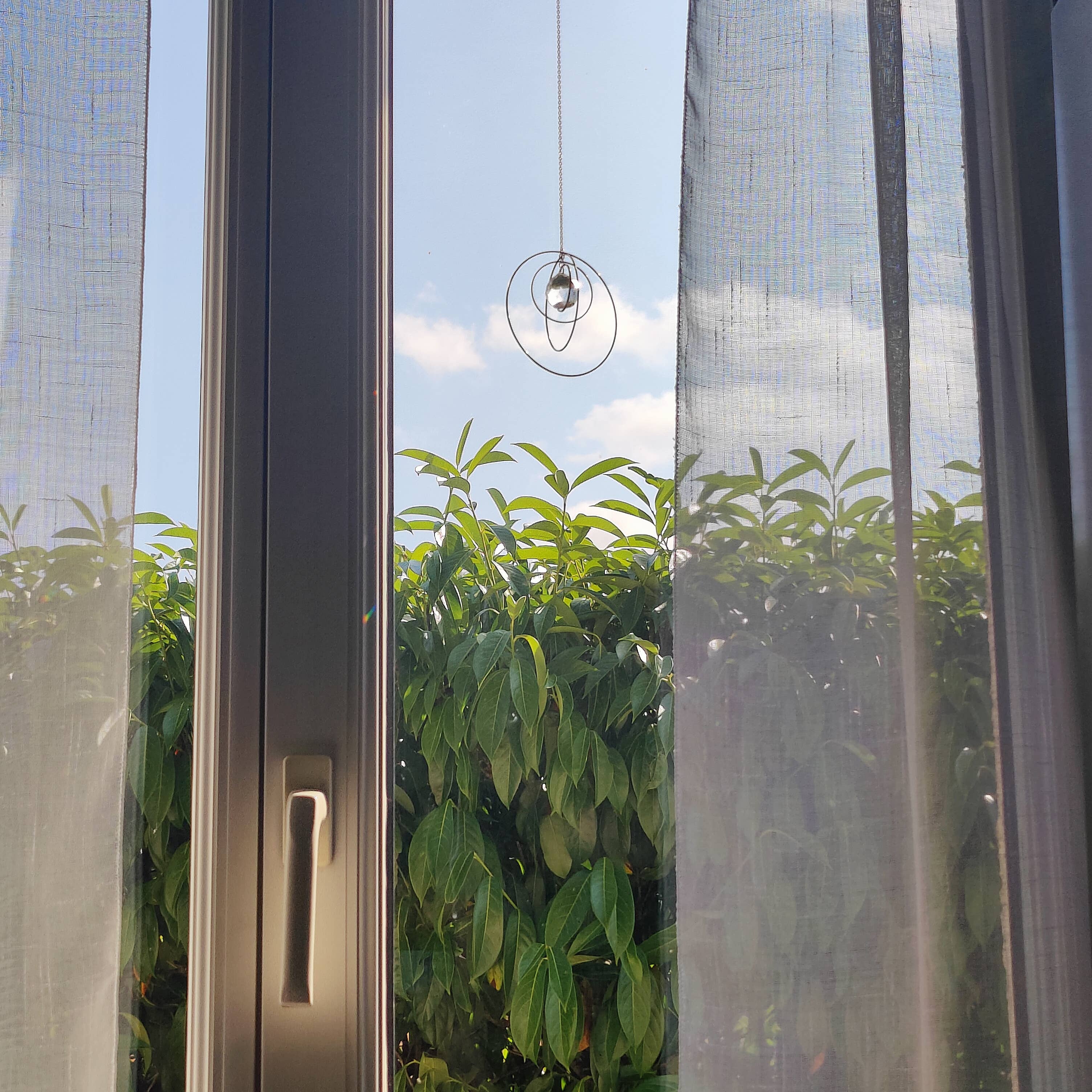 GALAXY • Brass and glass crystal suncatcher: 50cm