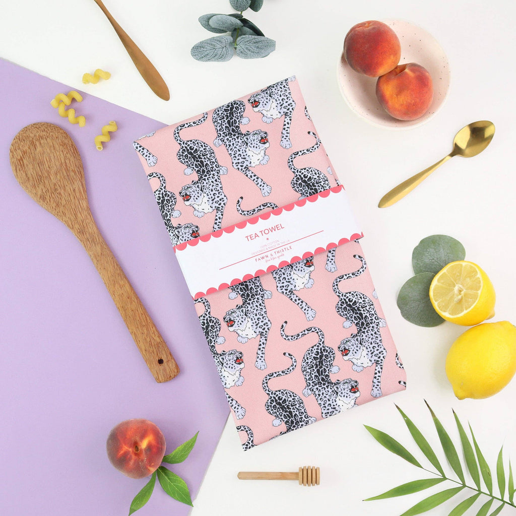 Prowling Leopard Print Tea Towel | 100% Cotton Dish Towel