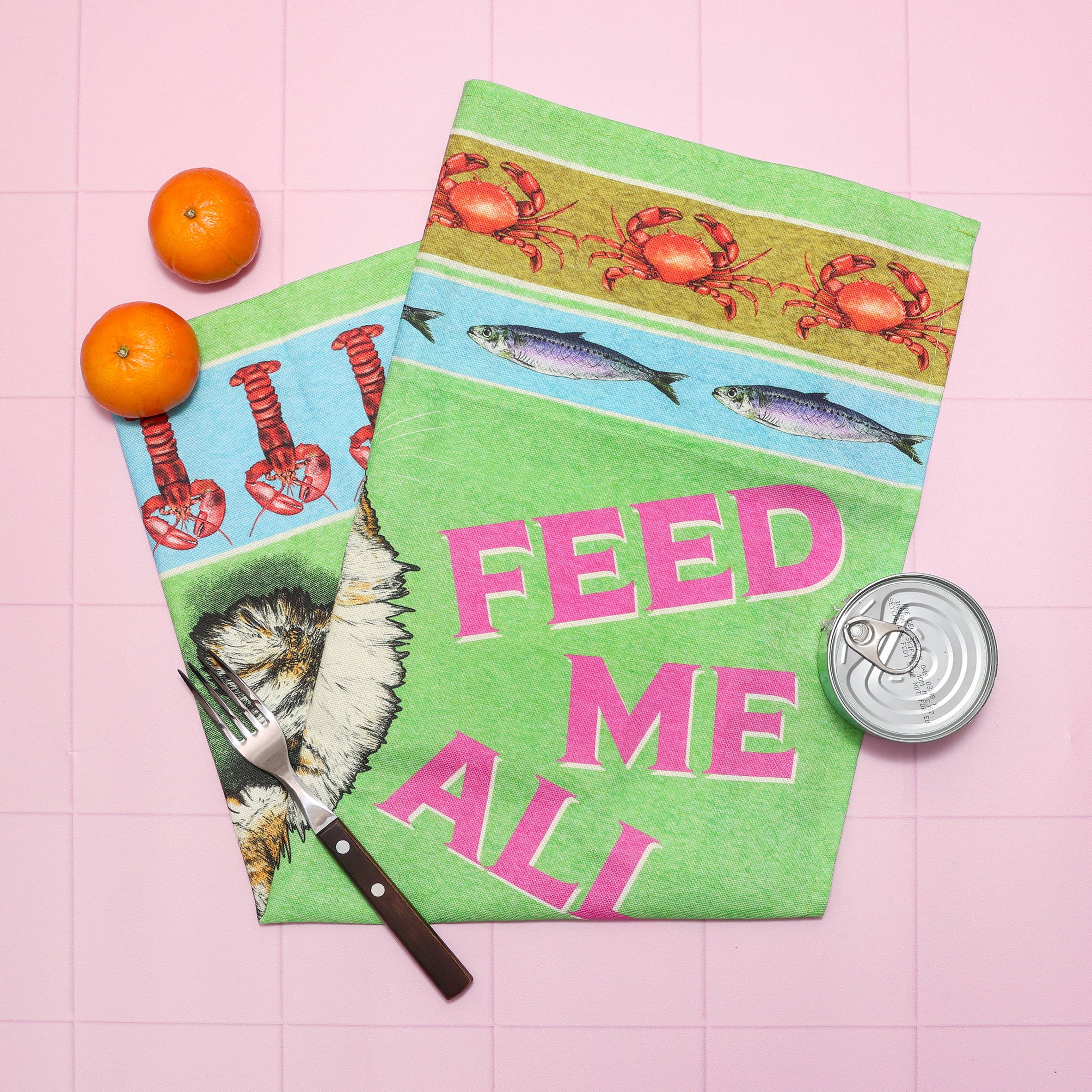 Feed The Cat Tea Towel | 100% Cotton Dish Towel