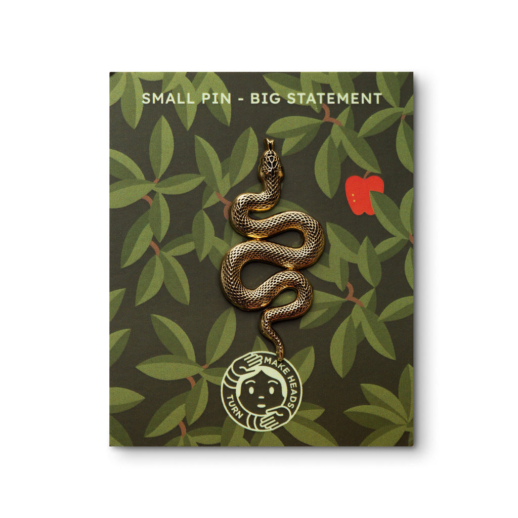 Golden Metal Pin "Snake"