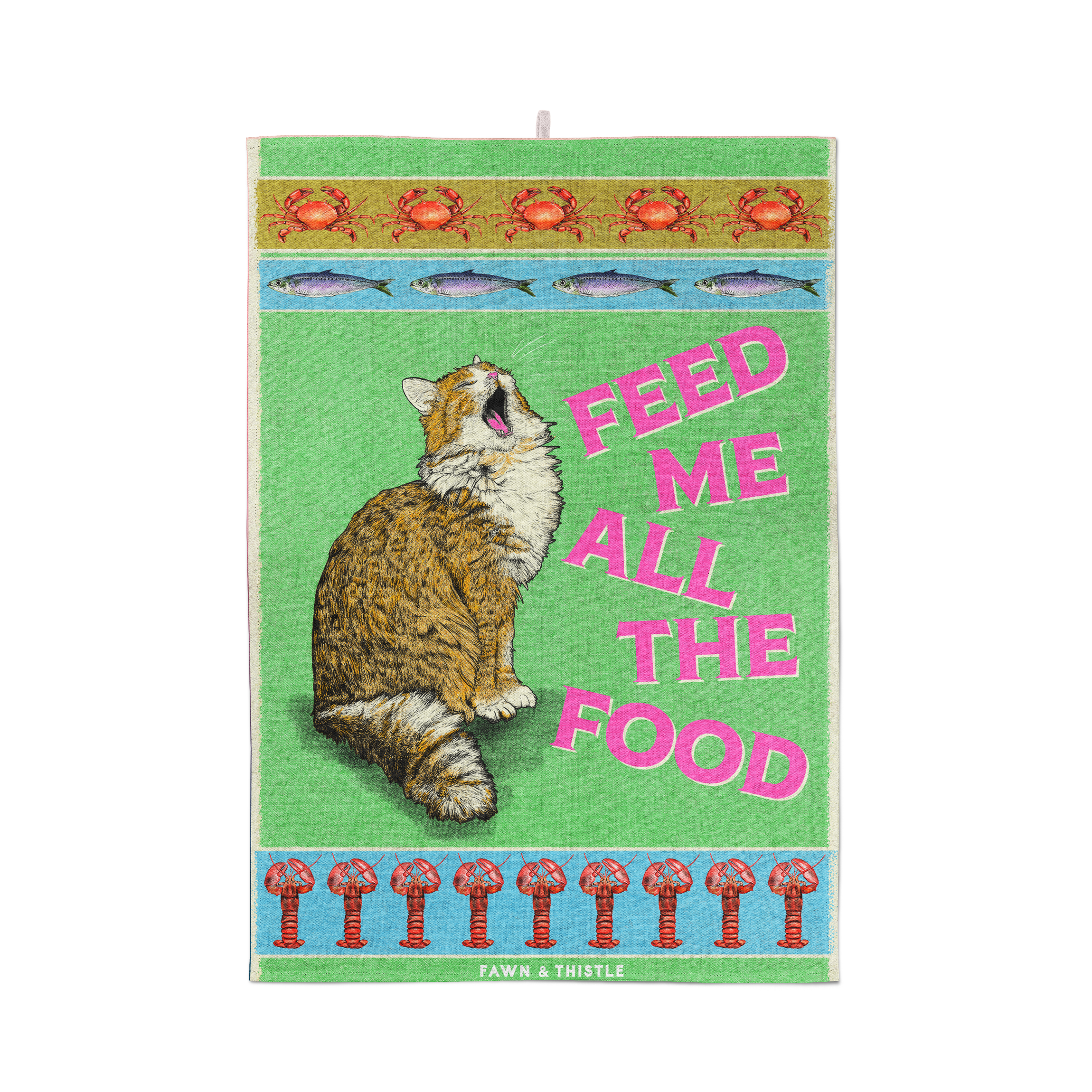 Feed The Cat Tea Towel | 100% Cotton Dish Towel