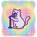 Funny Holographic Cat Meme Sticker | Yap Yap Yap