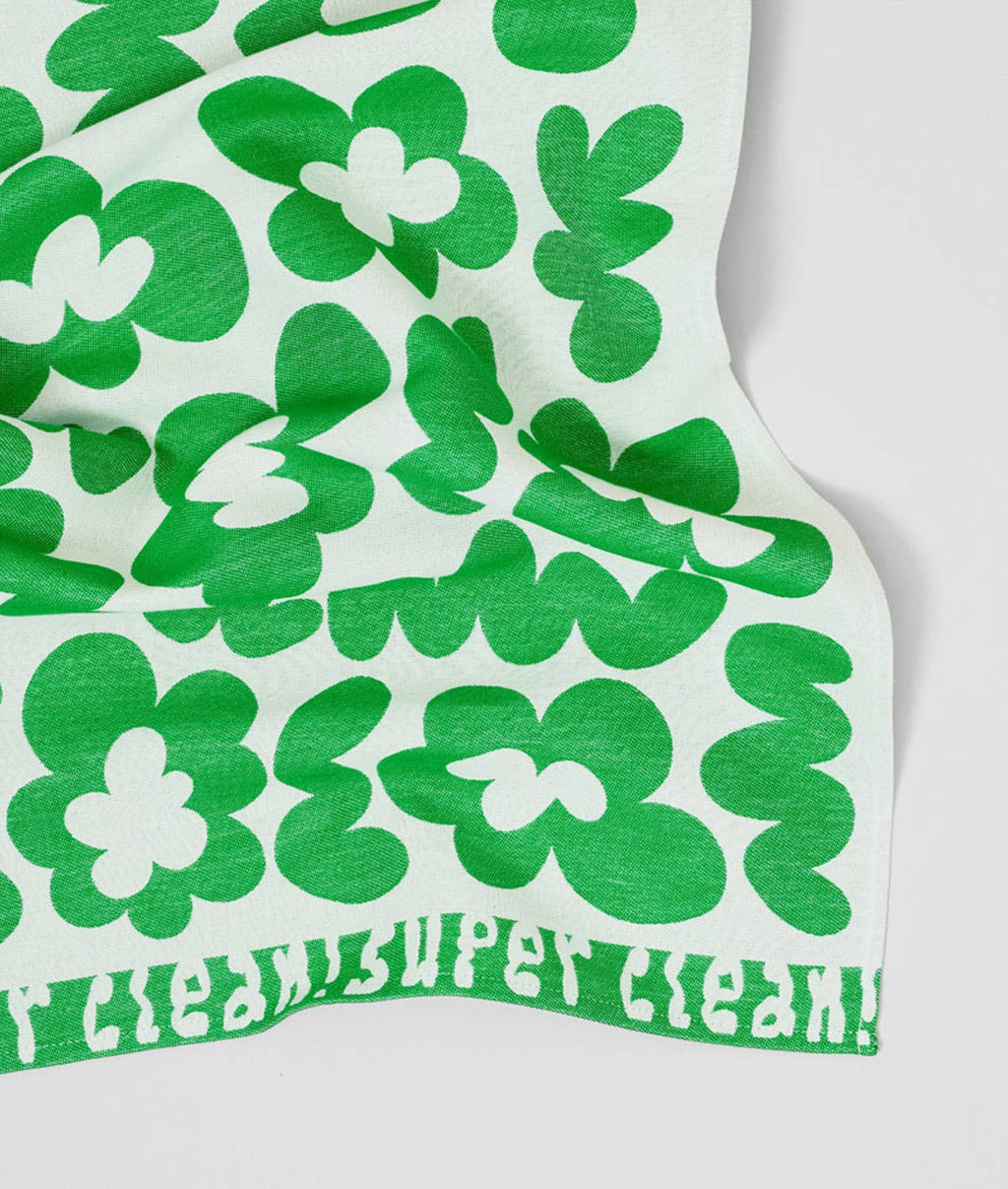 Tea Towel Super Clean Green