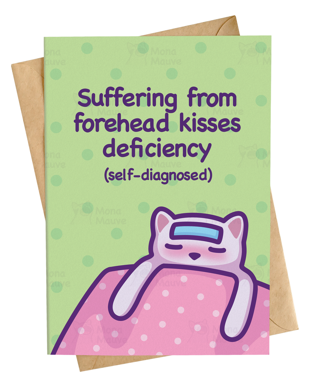 Forehead Kisses Deficiency | Cute Cat Card