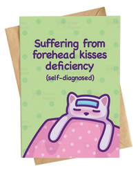 Forehead Kisses Deficiency | Cute Cat Card