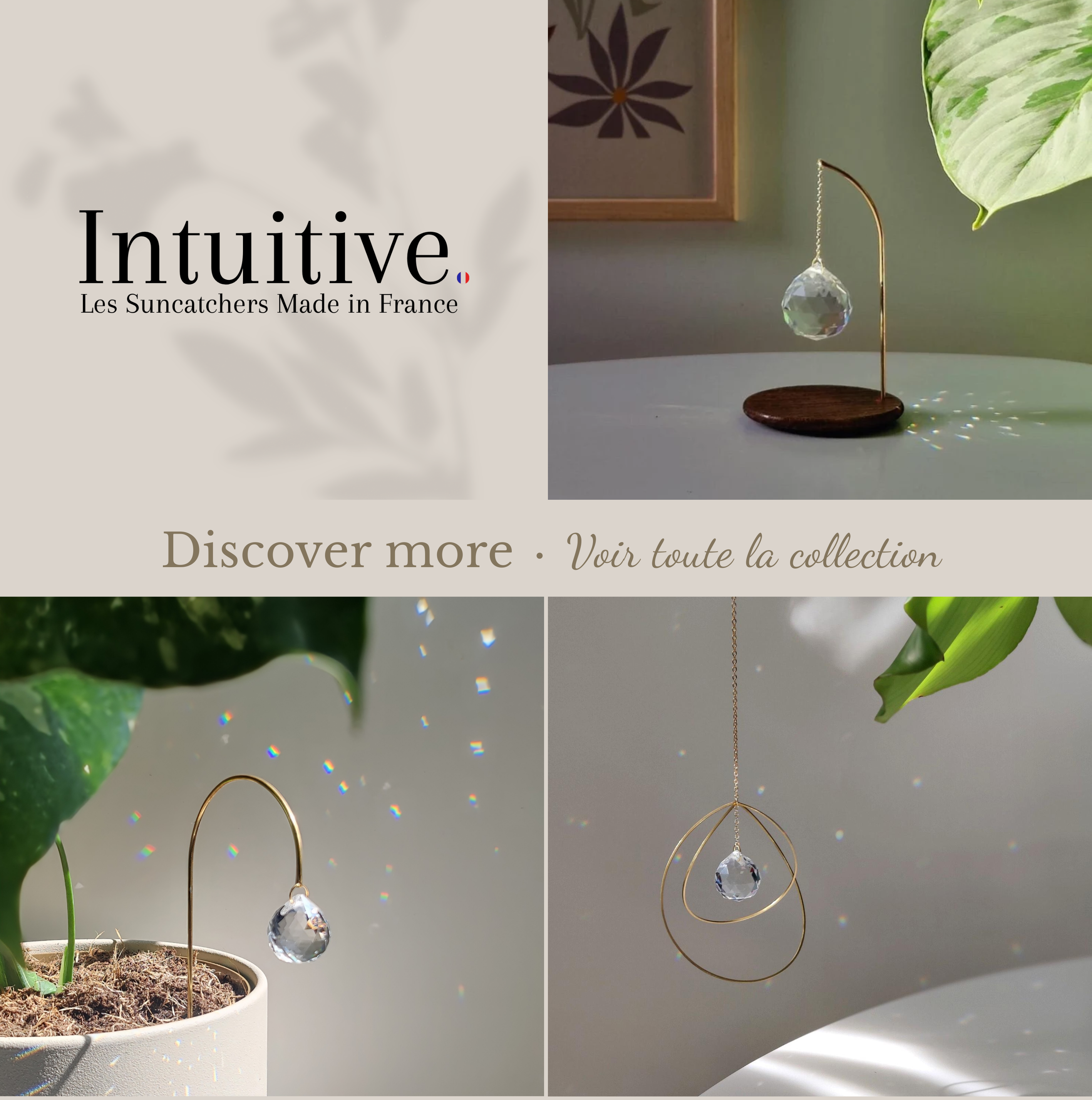 GALAXY • Brass and glass crystal suncatcher: 50cm