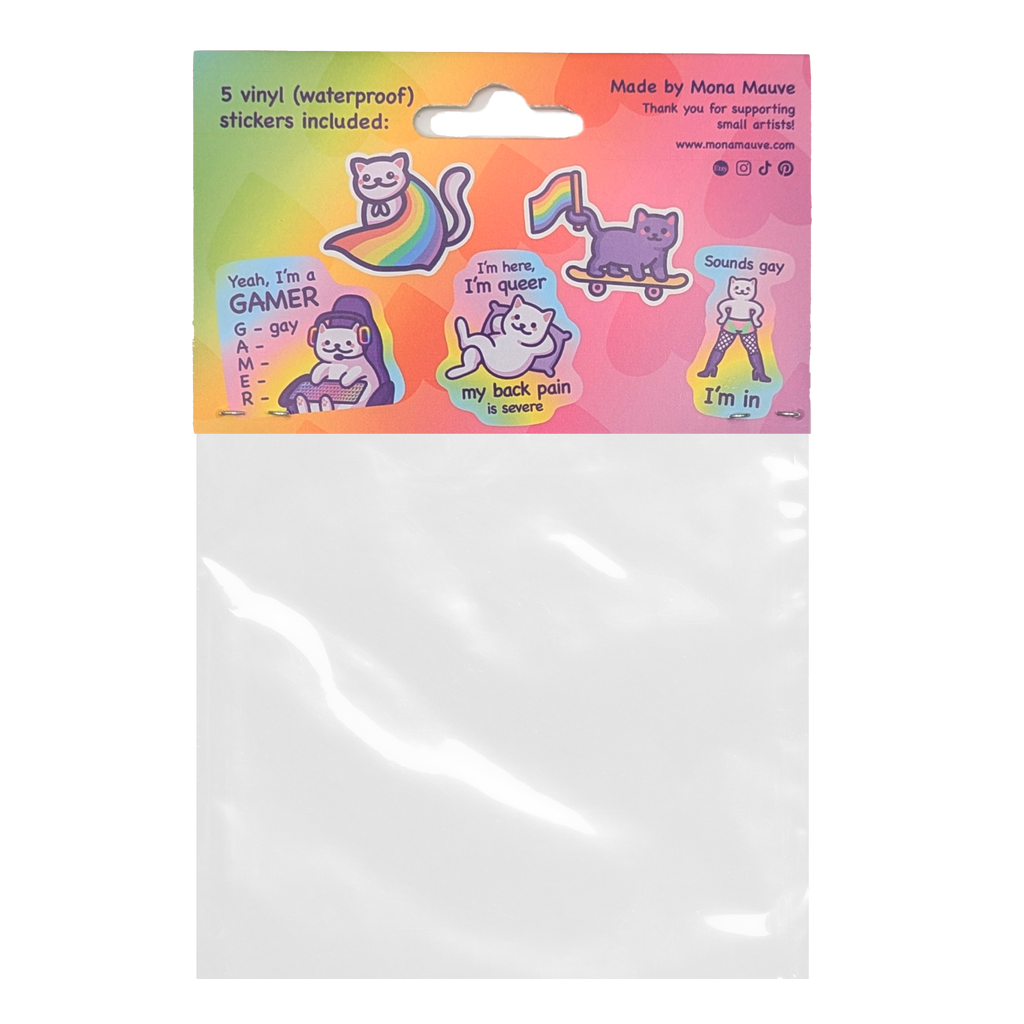 Gay Cats Sticker Pack | Vinyl Pride Stickers