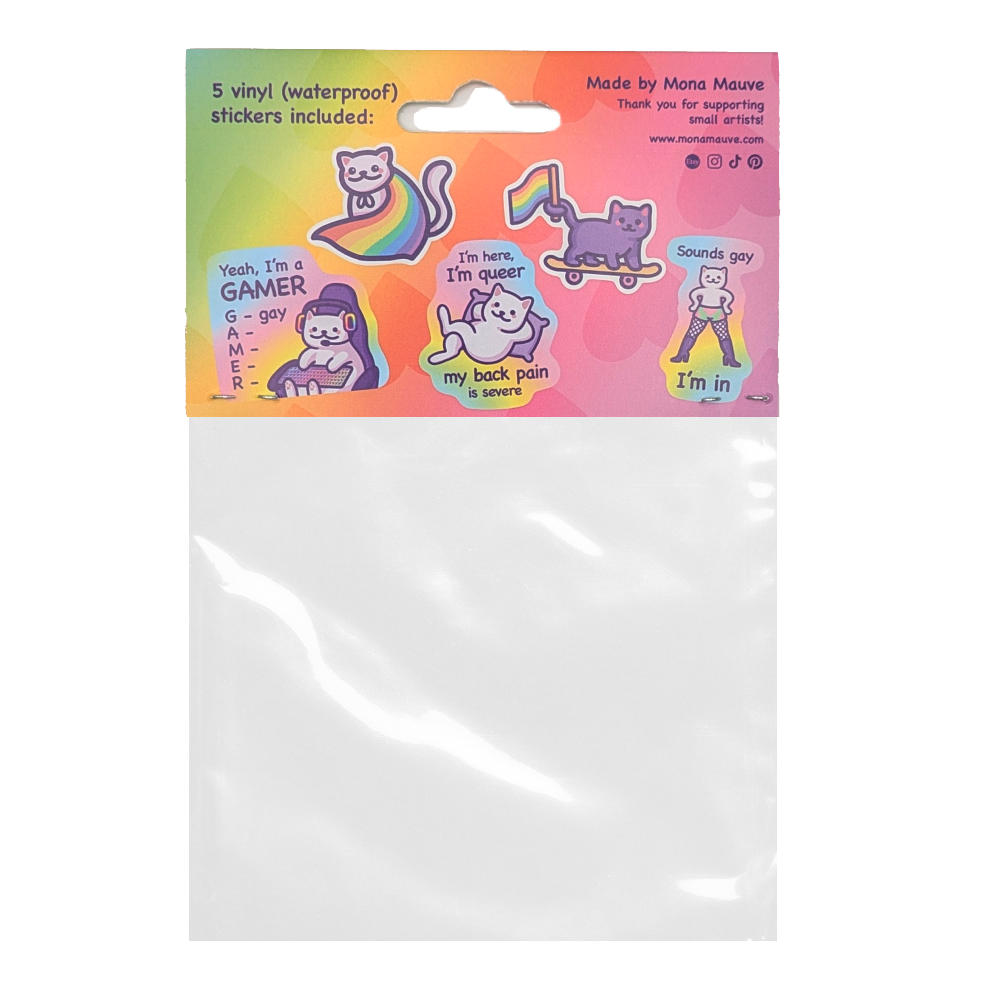 Gay Cats Sticker Pack | Vinyl Pride Stickers