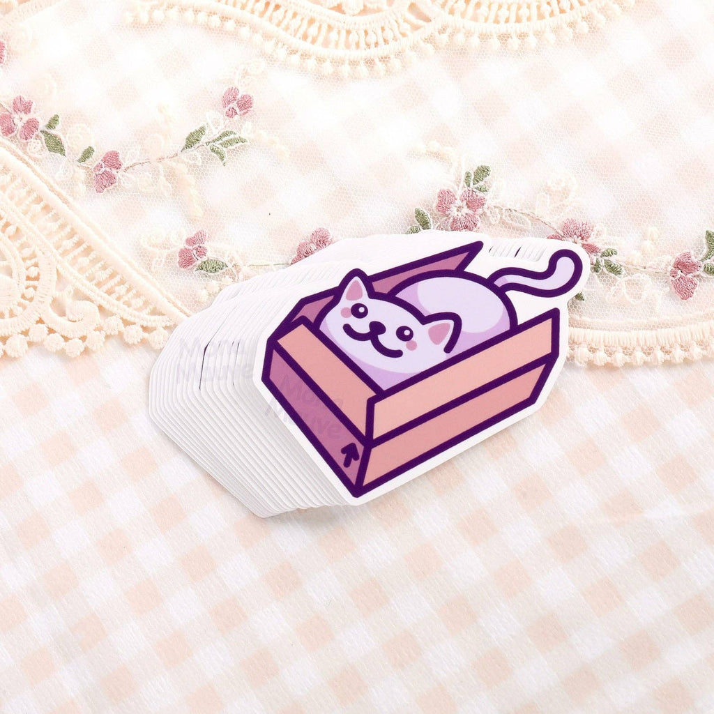 Cat in a Box Vinyl Sticker