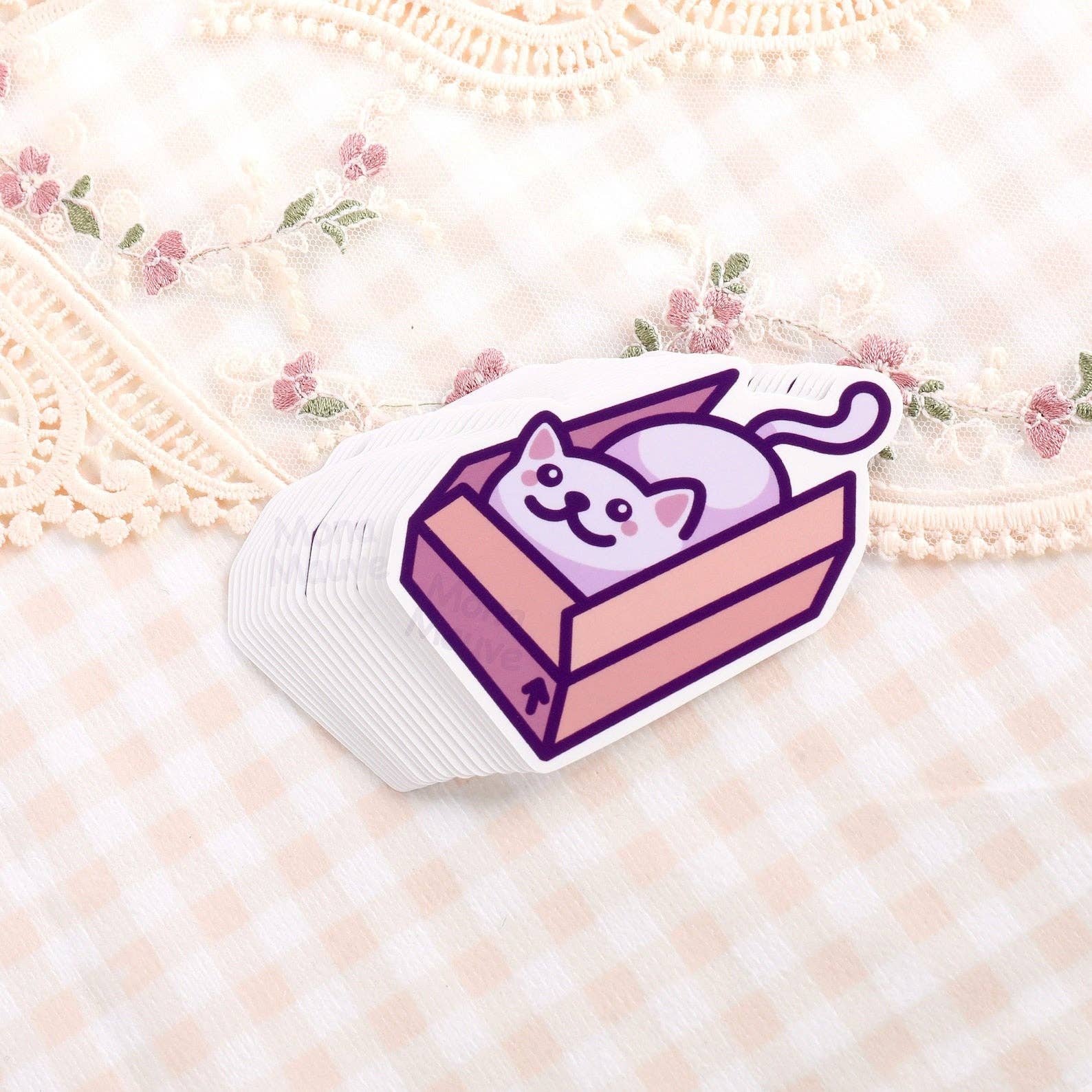 Cat in a Box Vinyl Sticker