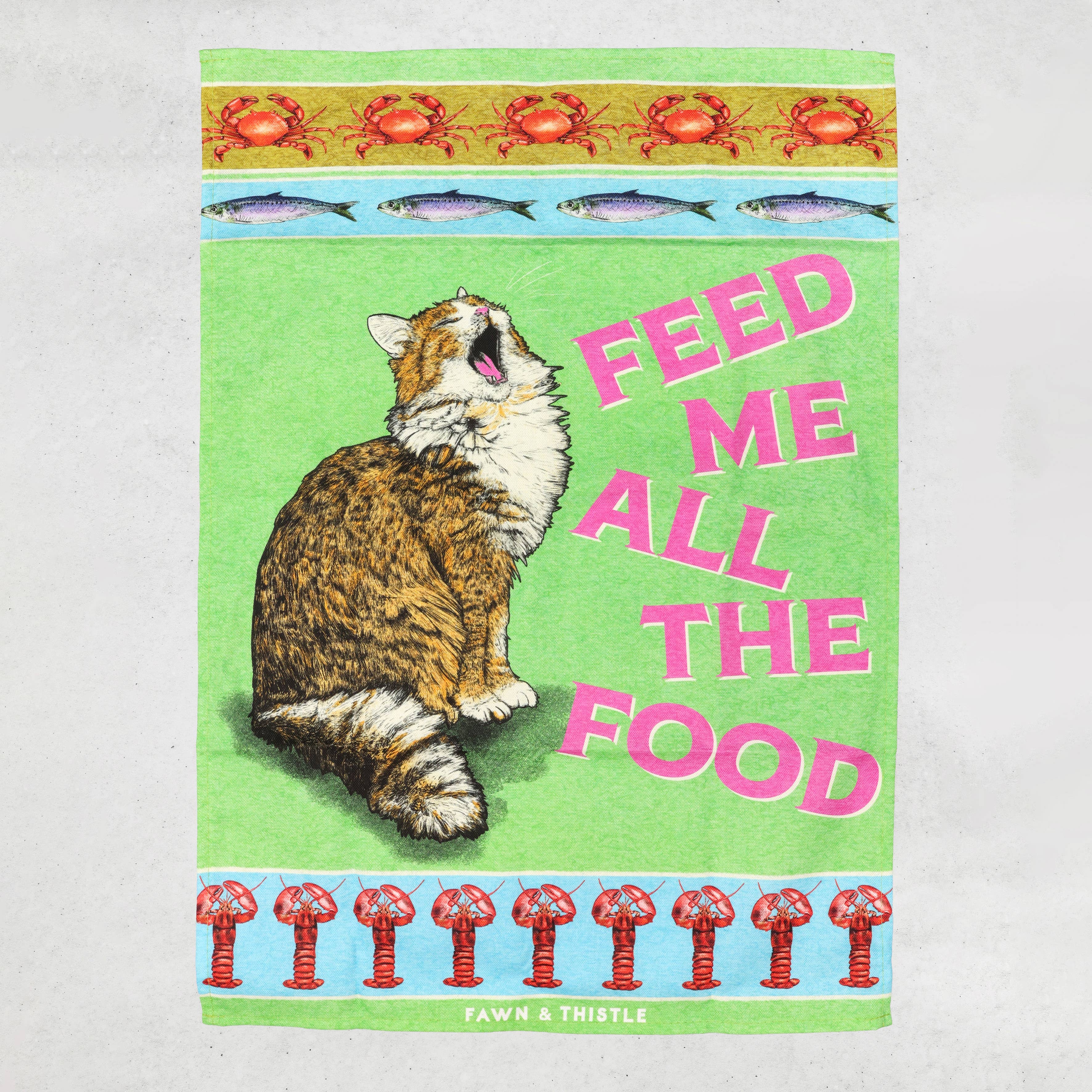 Feed The Cat Tea Towel | 100% Cotton Dish Towel