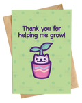 Thank You for Helping Me Grow! | Cute Cat Thank You Card
