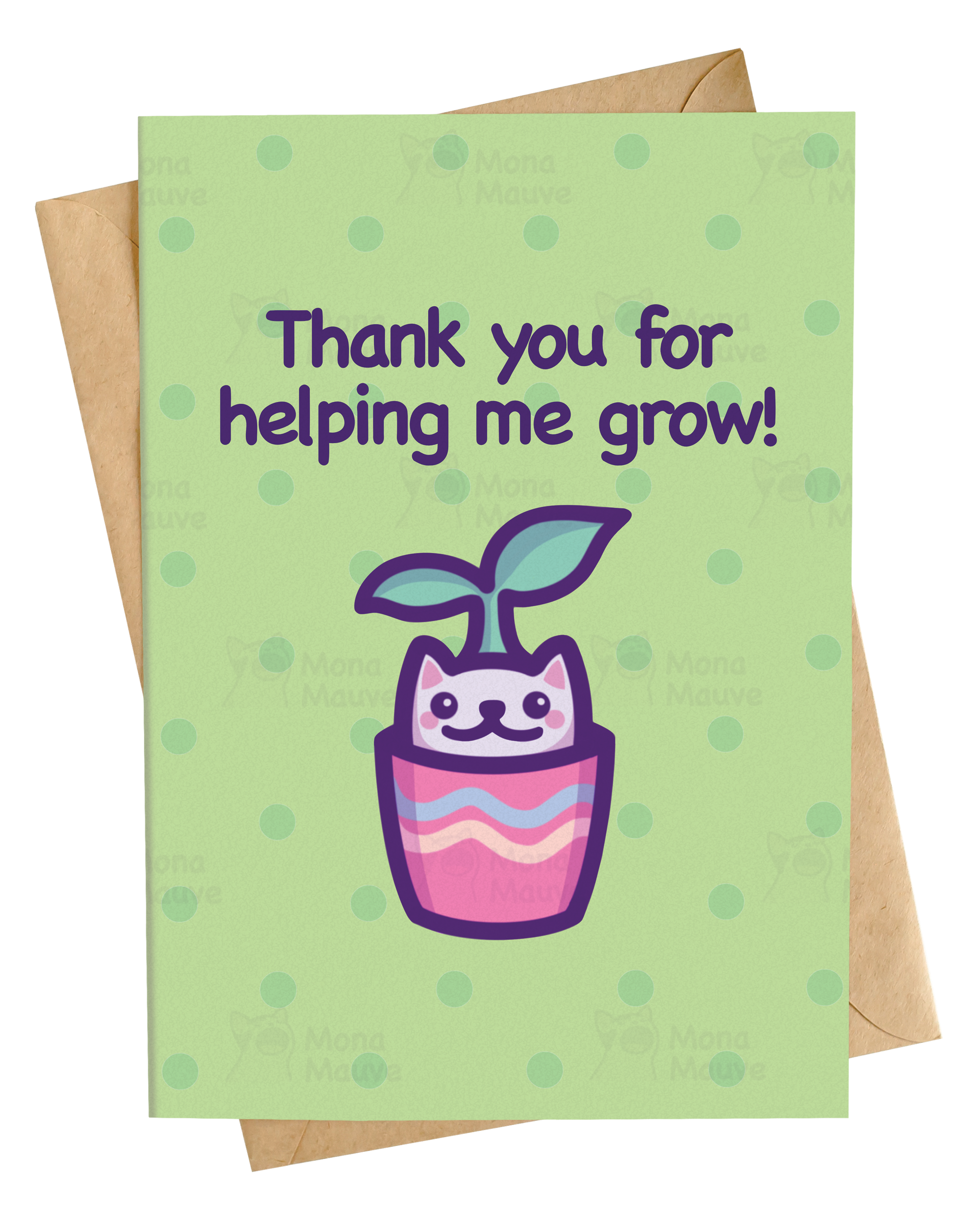 Thank You for Helping Me Grow! | Cute Cat Thank You Card