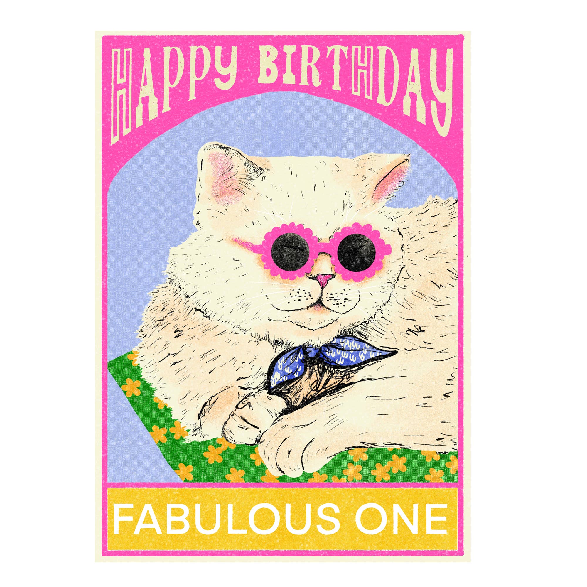 Happy Birthday Fabulous One Cat Card