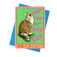 Hip Hip Hooray Cat Birthday Card |