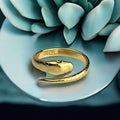 925 Sterling Silver Gold Plated Snake Ring