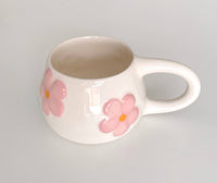 Blomma Mug – Handmade Ceramic Flower Cup (300 ml): Pink mug