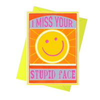 Miss Your Stupid Face Greeting Card | Thinking Of You | Love