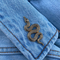 Golden Metal Pin "Snake"