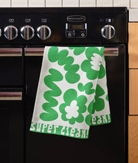 Tea Towel Super Clean Green