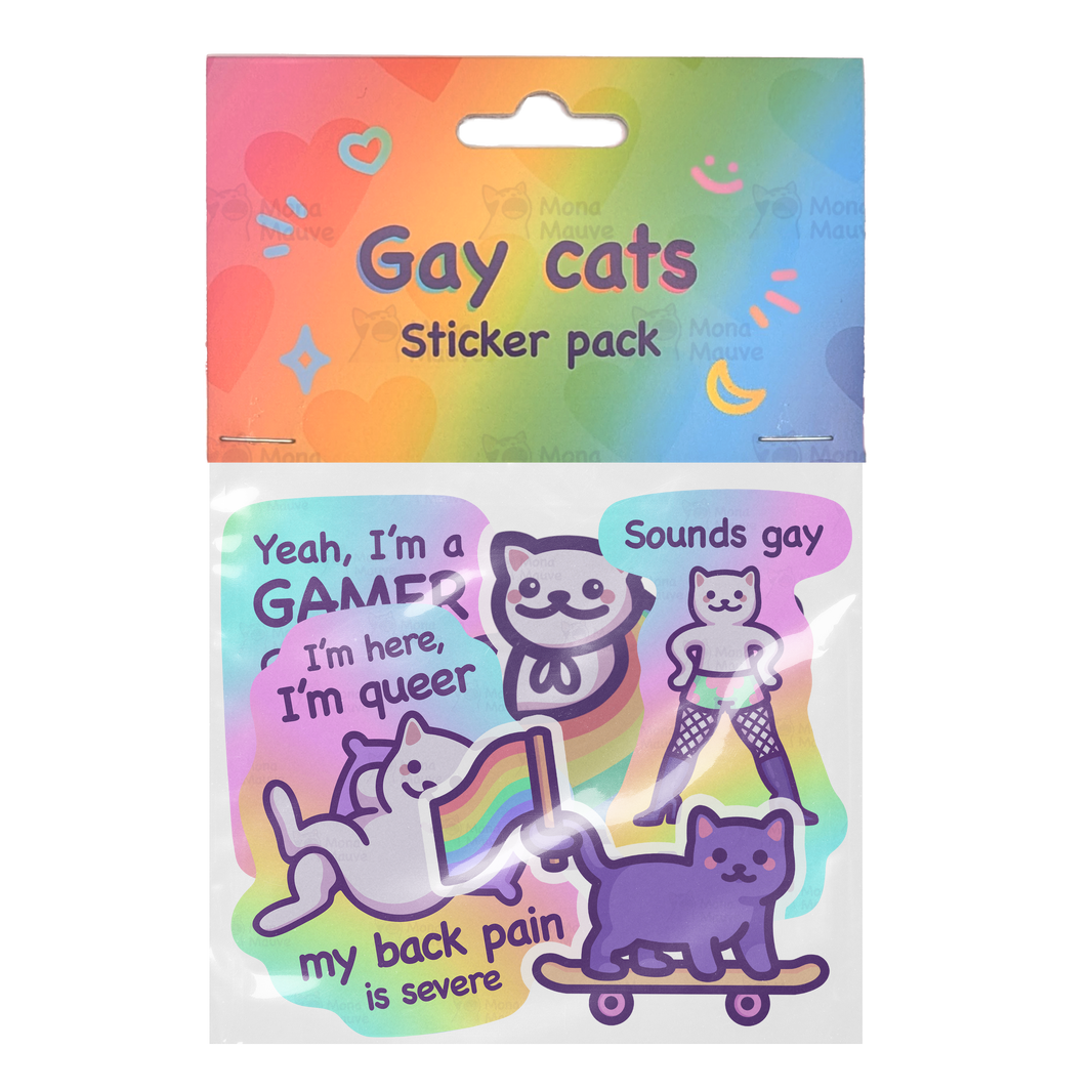 Gay Cats Sticker Pack | Vinyl Pride Stickers