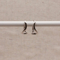 Silver Abstract Wave Hoops