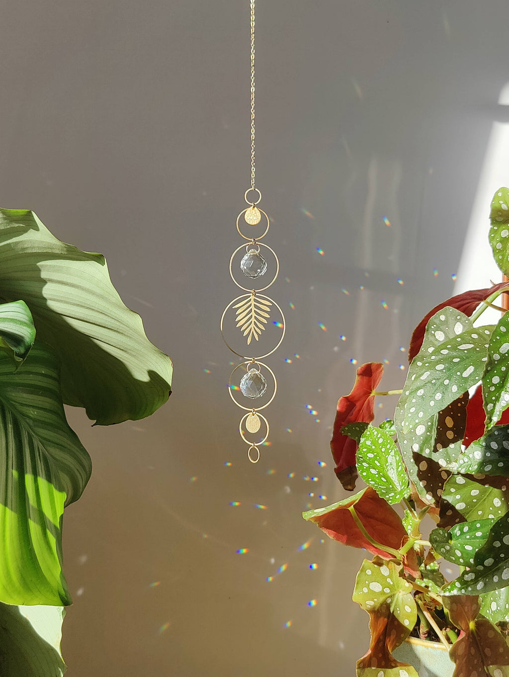 GAÏA • Brass & glass crystal suncatcher