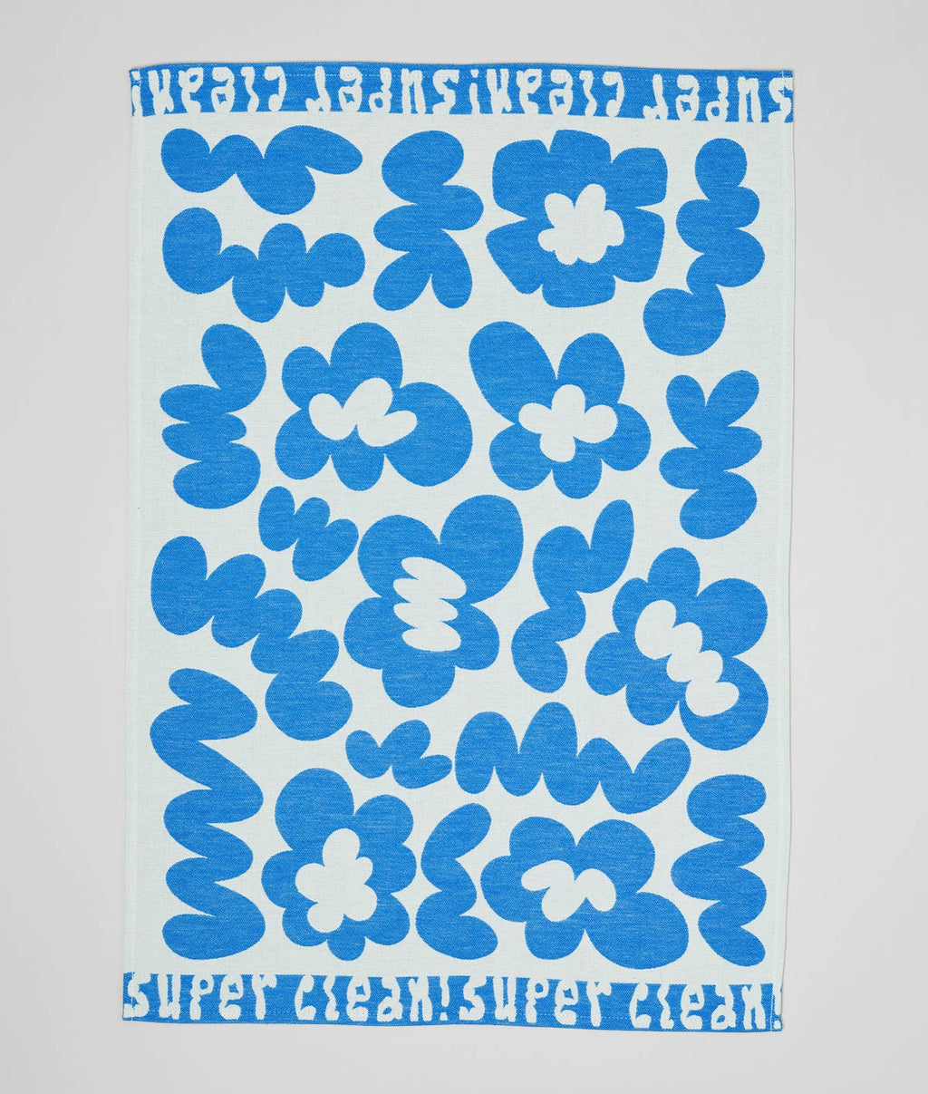 Tea Towel Super Clean Blue