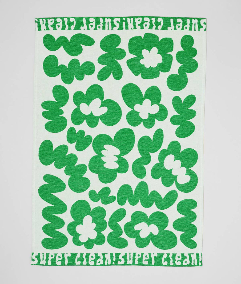 Tea Towel Super Clean Green