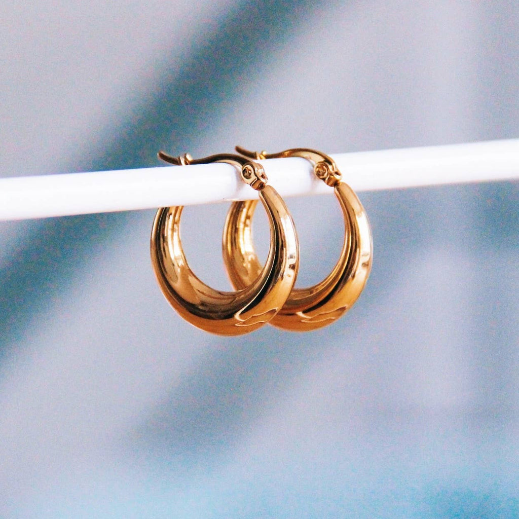 Earrings wide gold