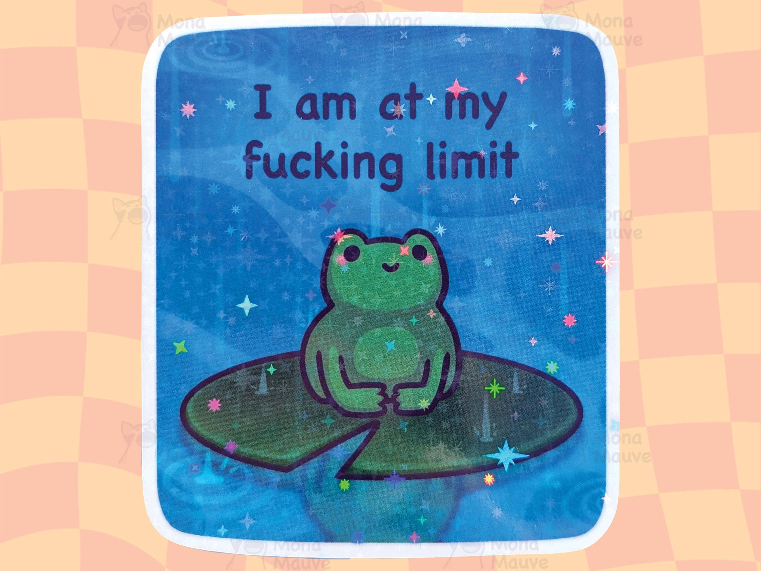 Holographic Frog Sticker | I Am At My Fucking Limit
