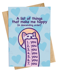 Card: A List of Things That Make Me Happy (You)!