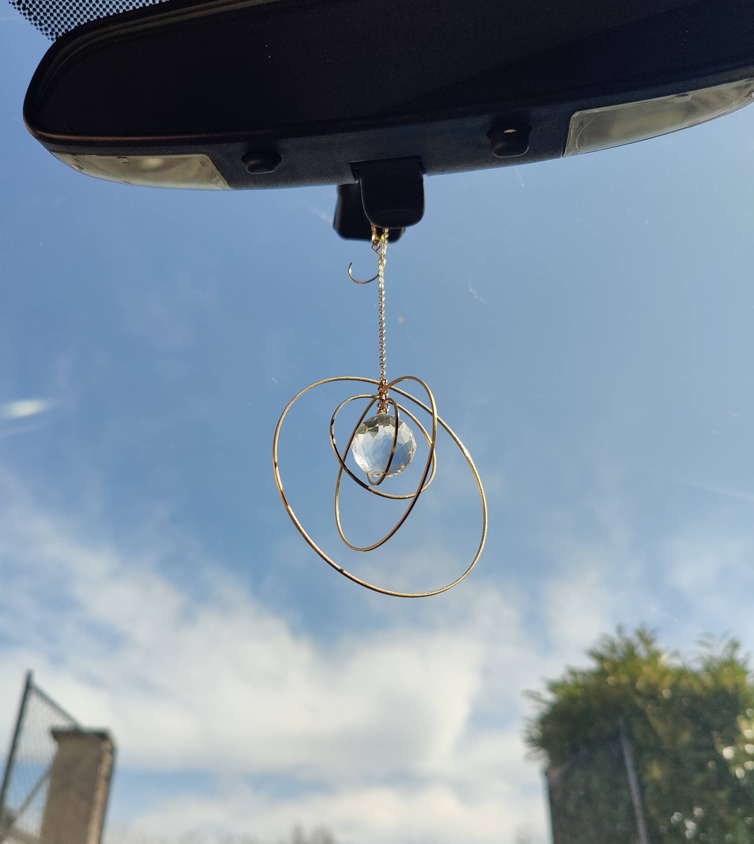 GALAXY • Brass and glass crystal suncatcher: 50cm